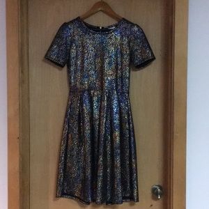 LuLaRoe Mermaid Foil Elegant Amelia Dress in Small